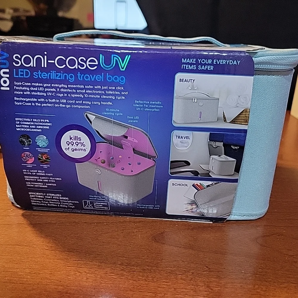 Ionuv Sani-Case UV LED Sterilizing Travel Bag - Blue